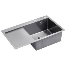 Мийка для кухні Kroner KRP Schwarze-7849RHM 78х49 см із змішувачем та дозатором нержавіюча сталь чорний PVD CVS30126