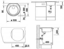 Мойка для кухни круглая BLANCO Rondoval 45 SILGRANIT® PuraDur® мускат 521918