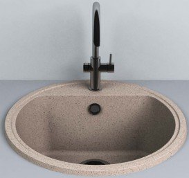 Мойка для кухни круглая Буль-Буль Malibu врезная Магранит песочный 117050007