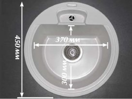 Мийка для кухні кругла Буль-Буль Valencia врізна Маграніт світло-чорний 108040004