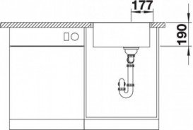 Мойка для кухни квадратная BLANCO Artago 6-IF/A врезная  с отводной арматурой InFino®  белый 521767