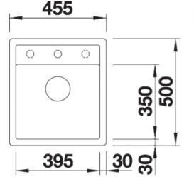 Мийка для кухні квадратна Blanco DALAGO 45-F SILGRANIT клапан-автомат темна скеля 518847