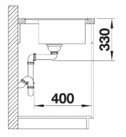 Мийка для кухні квадратна Blanco DALAGO 45-F SILGRANIT клапан-автомат темна скеля 518847