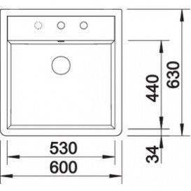 Мийка для кухні квадратна BLANCO Panor 60 кераміка біла 514486