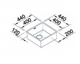 Мийка для кухні квадратна Blanco ZEROX 400-U нержавіюча сталь дзеркальна поліровка +521585
