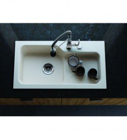 Мийка для кухні Marmorin Ako 1,5k 80х45 см штучний камінь Magranit білий 711 113 006