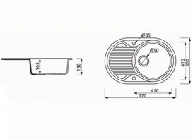 Мойка для кухни Marmorin Arena 77х50 см искусственный камень Magranit коричневый 280 113 004