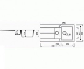 Мийка для кухні Marmorin Bario 1,5k 10 100х50 см штучний камінь Magranit сірий 120 513 003