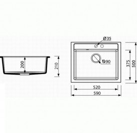 Мойка для кухни Marmorin Bario 1k 59х50 см искусственный камень Magranit коричневый 120 103 004