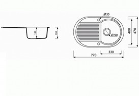 Мойка для кухни Marmorin Duro 1k 10 77х47 см искусственный камень Magranit коричневый 130 113 004