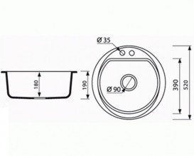 Мойка для кухни Marmorin Duro 1k Ø52 см искусственный камень Magranit белый 130 803 006