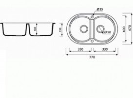 Мойка для кухни Marmorin Duro 2k 77х47 см искусственный камень Magranit коричневый 130 203 004