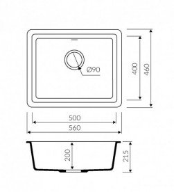 Мойка для кухни Marmorin Fado 1k 56х46 см искусственный камень Magranit песочный 428 100 007