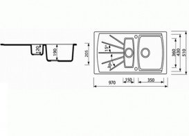 Мийка для кухні Marmorin Fenco 1,5k 10 97х51 см штучний камінь Magranit сірий 320 513 003