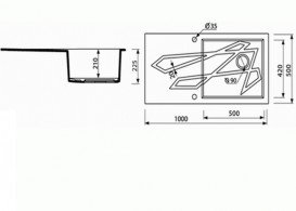Мойка для кухни Marmorin Foorn I 1k 10 100х50 см искусственный камень Magranit серый 450 113 003