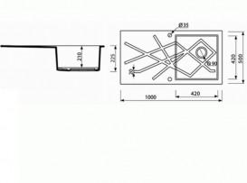 Мойка для кухни Marmorin Foorn II 1k 10 100х50 см искусственный камень Magranit белый 460 113 006