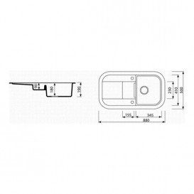Мойка для кухни Marmorin Laver 1,5k 1o с крылом врезная искусственный камень цвет черный 510 513 002