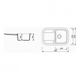 Мийка для кухні Marmorin Laver 1k 1o з крилом врізна штучний камінь чорний510 113 002