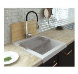 Мийка для кухні Marmorin Nero 1k без крила штучний камінь білий 714 103 006