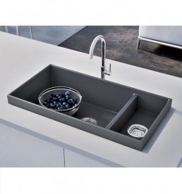 Мийка для кухні Marmorin Olwin 1,5k 87х45 см штучний камінь Magranit чорний 525 503 002