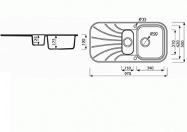 Мийка для кухні Marmorin Oren 1,5k 10 97х50 см штучний камінь Magranit сафарі 180 513 001