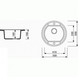 Мойка для кухни Marmorin Otago 1k Ø50 см искусственный камень Magranit черный 505 803 002