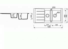 Мойка для кухни Marmorin Profir 1,5k 10 100х50 см искусственный камень Magranit коричневый 160 513 004