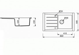 Мойка для кухни Marmorin Profir 1k 10 86х50 см искусственный камень Magranit коричневый 160 113 004