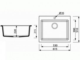 Мийка для кухні Marmorin Sten 1k 61х50.5 см штучний камінь Magranit пісочний 385 103 007