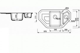 Мойка для кухни Marmorin Sten trapez 97х51 см искусственный камень Magranit сафари 385 613 001