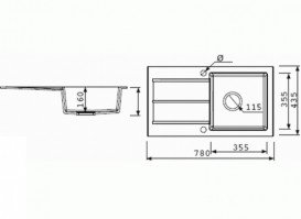 Мойка для кухни Marmorin Tama 1k 10 78х43,5 см искусственный камень Magranit черный 390 113 002