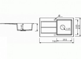 Мийка для кухні Marmorin Tama 1k 10 78х43,5 см штучний камінь Magranit сірий 390 113 003