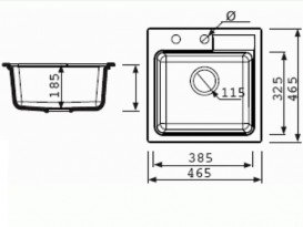 Мийка для кухні Marmorin Tama 1k 46,5х46,5 см штучний камінь Magranit коричневий 390 103 004