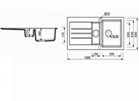 Мойка для кухни Marmorin Tellur 1,5k 10 100х50 см искусственный камень Magranit коричневый 380 513 004