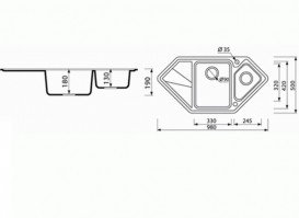Мойка для кухни Marmorin Torro trapez 98х50 см искусственный камень Magranit песочный 220 613 007