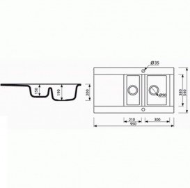 Мойка для кухни Marmorin Voga 1,5k 10 95х54 см искусственный камень Magranit сафари 110 513 001