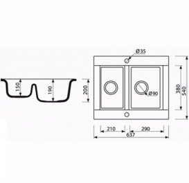 Мойка для кухни Marmorin Voga 1,5k 63,7х54 см искусственный камень Magranit сафари 110 503 001