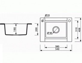 Мийка для кухні Marmorin Voga 1k 54х40,8 см штучний камінь Magranit сафарі 110 103 001