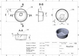 Мойка для кухни Miraggio Houston Ø49,5 см кварцевый песок Mirastone черный 0000086