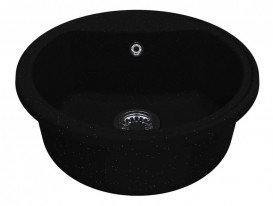 Мойка для кухни Miraggio Houston Ø49,5 см кварцевый песок Mirastone черный 0000086