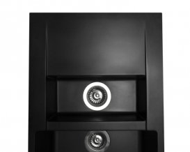 Мойка для кухни Miraggio La Pas врезная прямоугольная с 2 чашами с переливом матовый Black 0000019