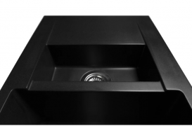 Мойка для кухни Miraggio La Pas врезная прямоугольная с 2 чашами с переливом матовый Black 0000019