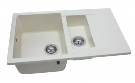Мийка для кухні Miraggio La Pas врізна прямокутна з 2 чашами з переливом матовий Jasmine 0000021