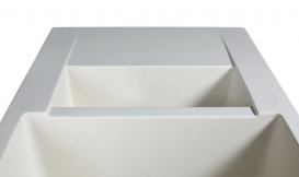 Мийка для кухні Miraggio La Pas врізна прямокутна з 2 чашами з переливом матовий Jasmine 0000021