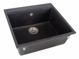 Мийка для кухні Miraggio Lagoon 54,1 х51, 1 см кварцовий пісок Mirastone чорний 0001039