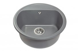 Мойка для кухни Miraggio Malibu 517x517x221 врезная круглая с переливом матовый Gray 0000027