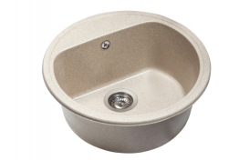 Мойка для кухни Miraggio Malibu 517x517x221 врезная круглая с переливом матовый Sand 0000029