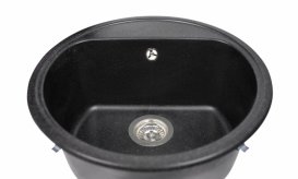 Мойка для кухни Miraggio Malibu 517x517x221 врезная круглая с переливом матовый Black 0000026