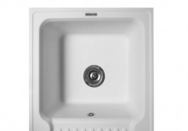 Мийка для кухні Miraggio Orlean врізна прямокутна з крилом з переливом матовий White 0000038