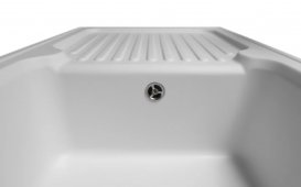 Мийка для кухні Miraggio Orlean врізна прямокутна з крилом з переливом матовий White 0000038